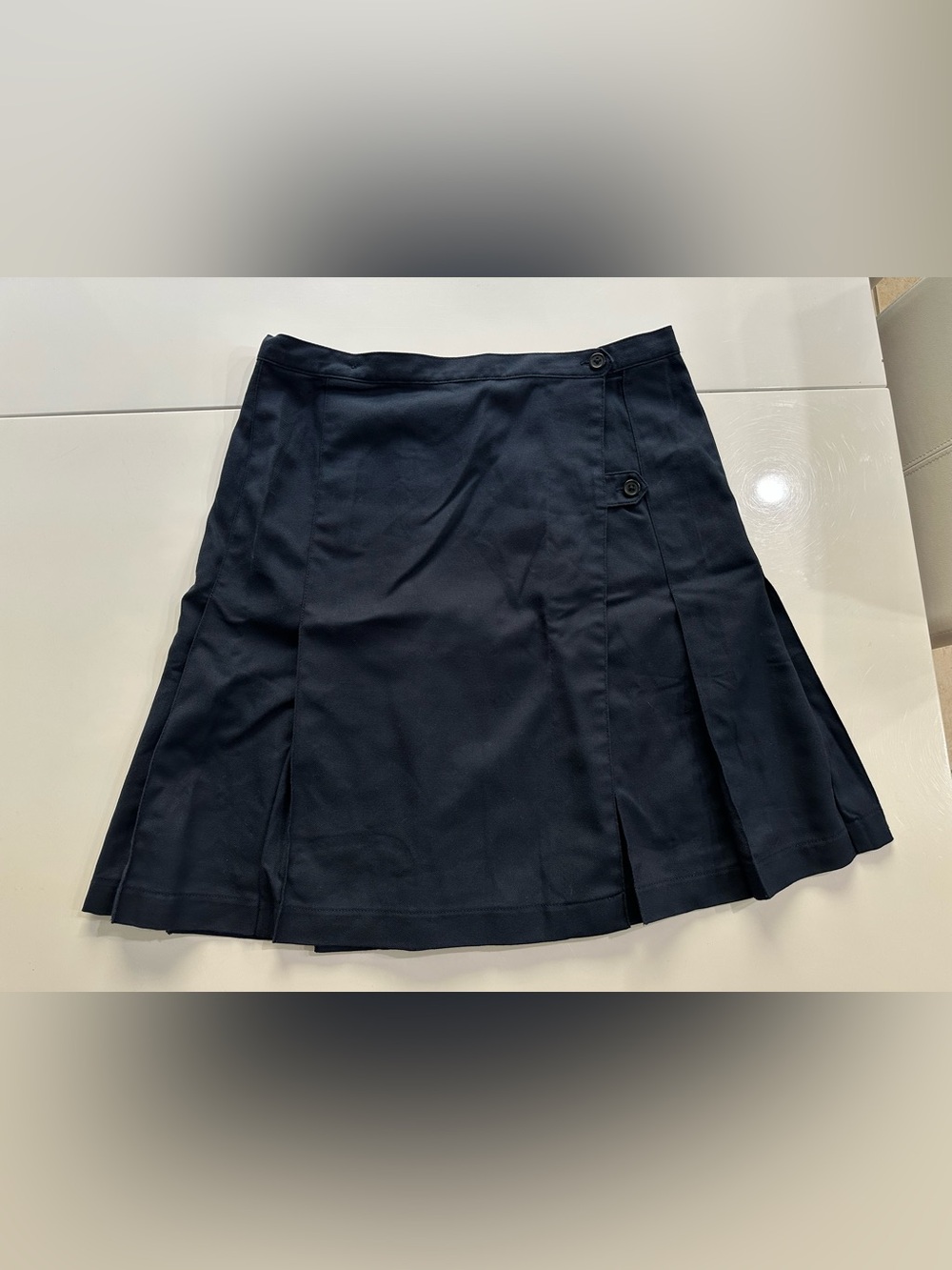 Lands End Women School Uniform Solid Pleated Skirt Navy Blue Size 4 Regular